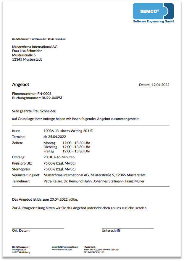 Angebotsdokument Kontingentkurs