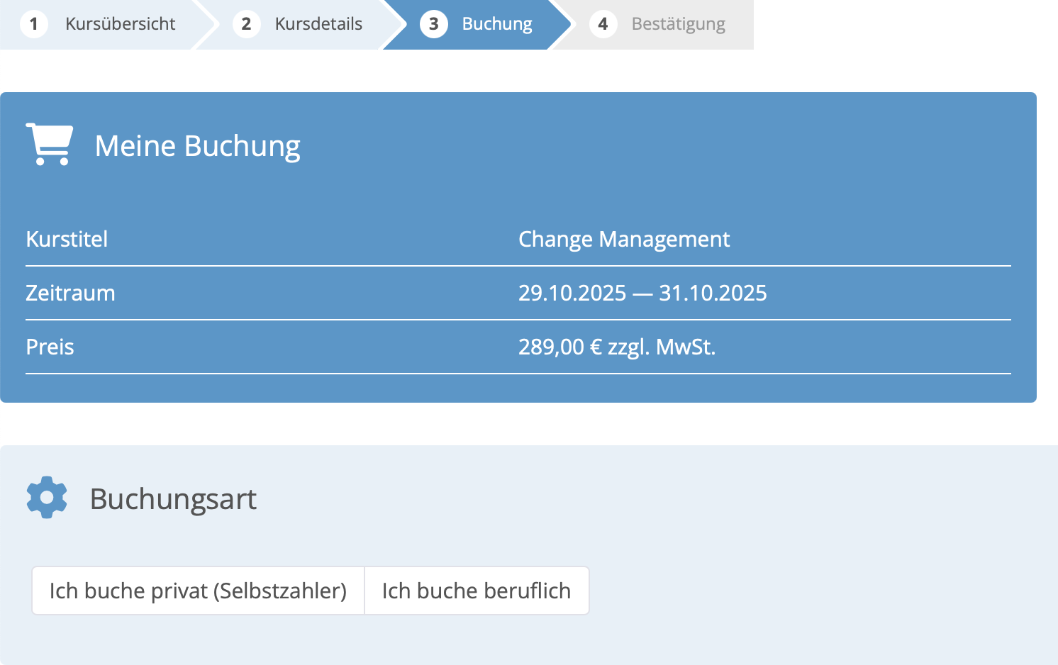 Buchungsformular Direktbuchungen
