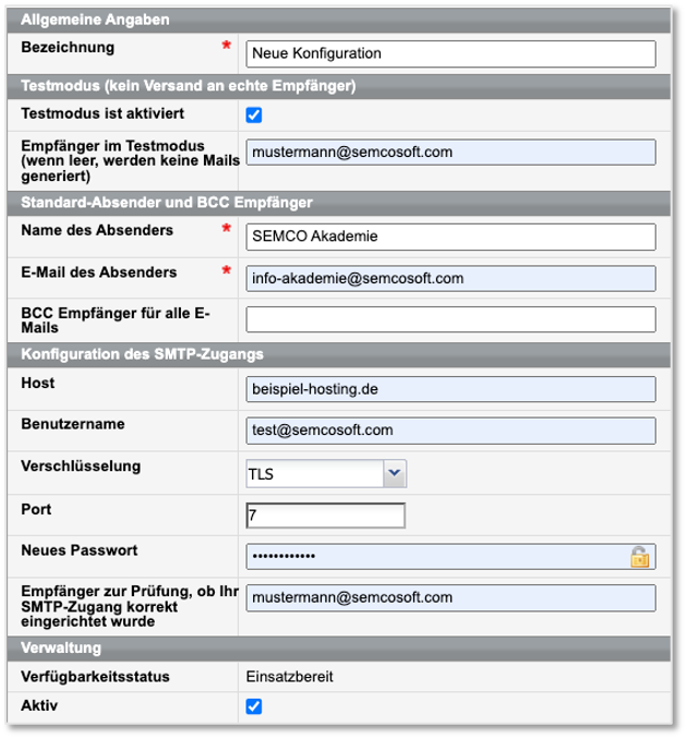 Formular E-Mail-Versand konfigurieren