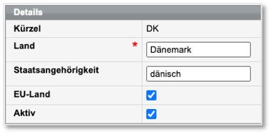 Block Details zur Länderbearbeitung