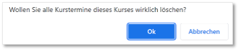 Browsermeldung zur Bestätigung des Löschvorgangs