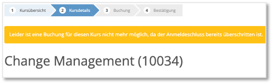 Systemwarnung überschrittene Anmeldefrist