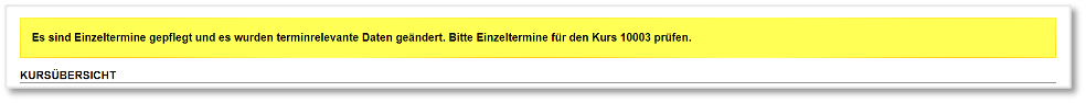 Warnung nach terminrelevanten Änderungen
