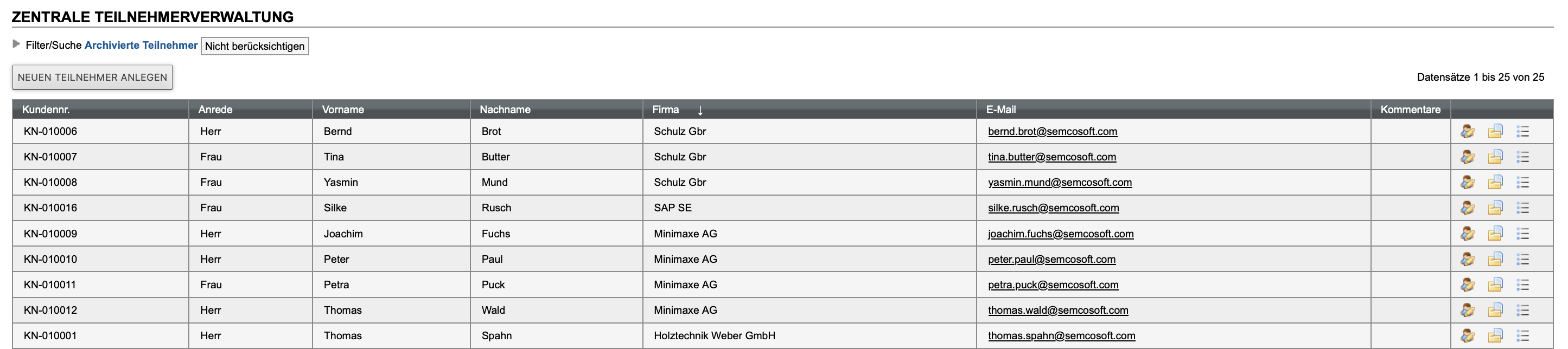 Zentrale Teilnehmerverwaltung