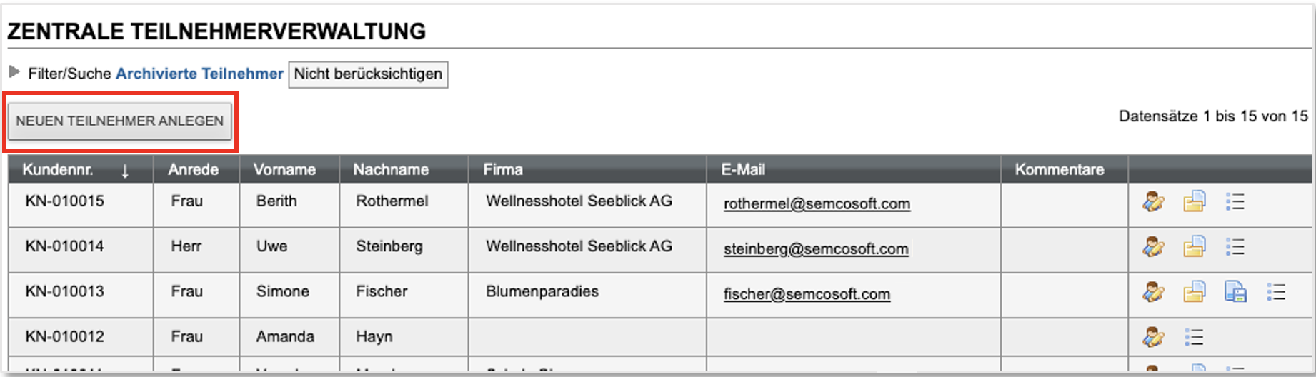 Zentrale Teilnehmerverwaltung