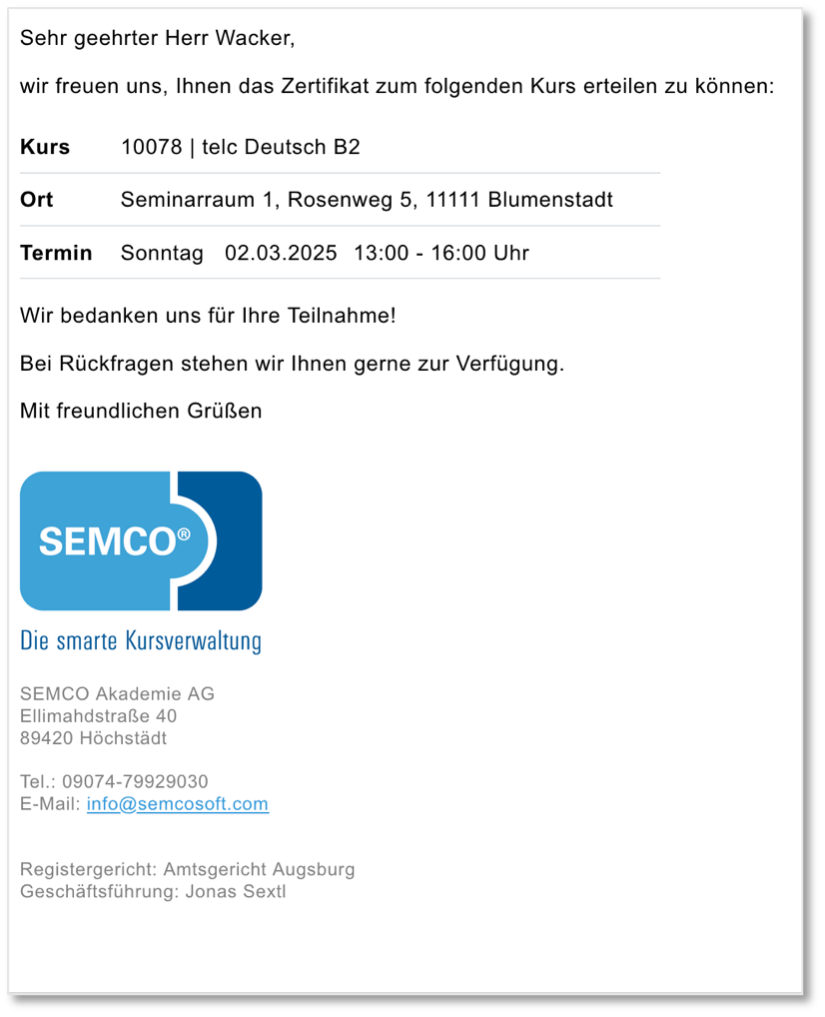 E-Mail mit Zertifikat