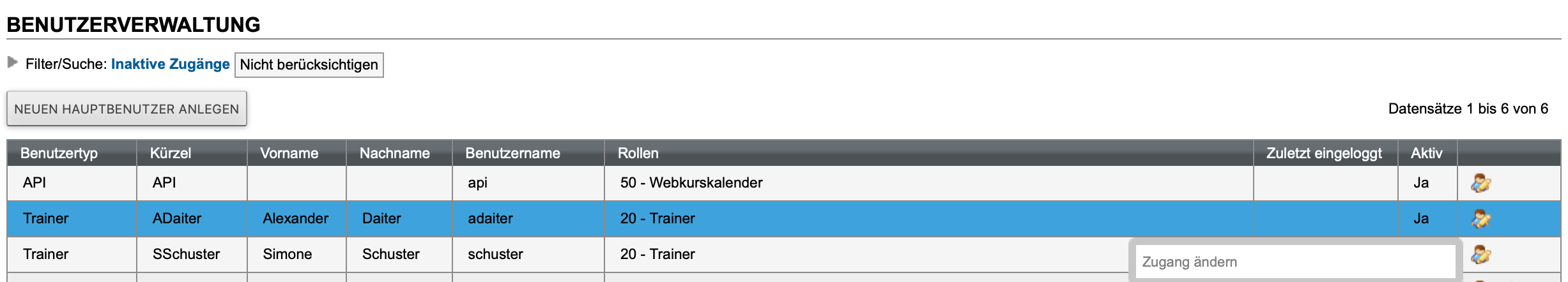 Benutzerverwaltung