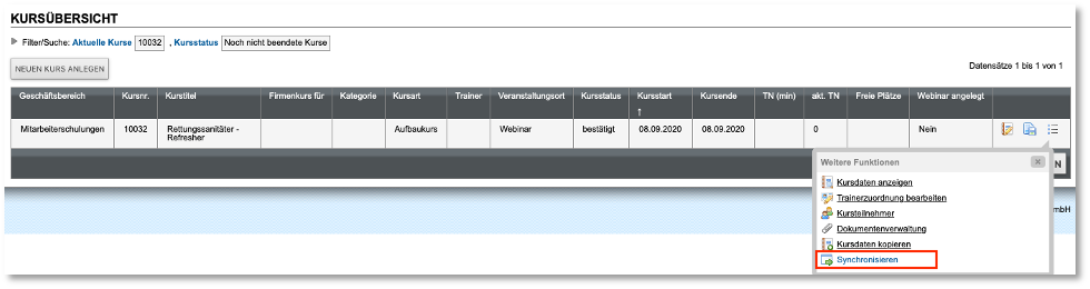 Webinar mit edudip synchronisieren