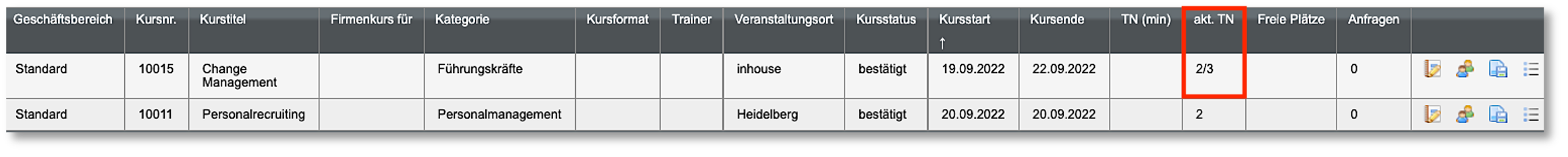 Darstellung von Hybrid-Kursen in der Kursübersicht