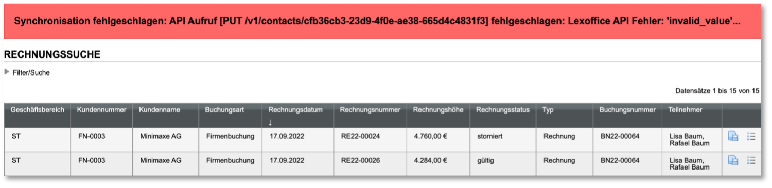 Synchronisationsfehlermeldung in SEMCO