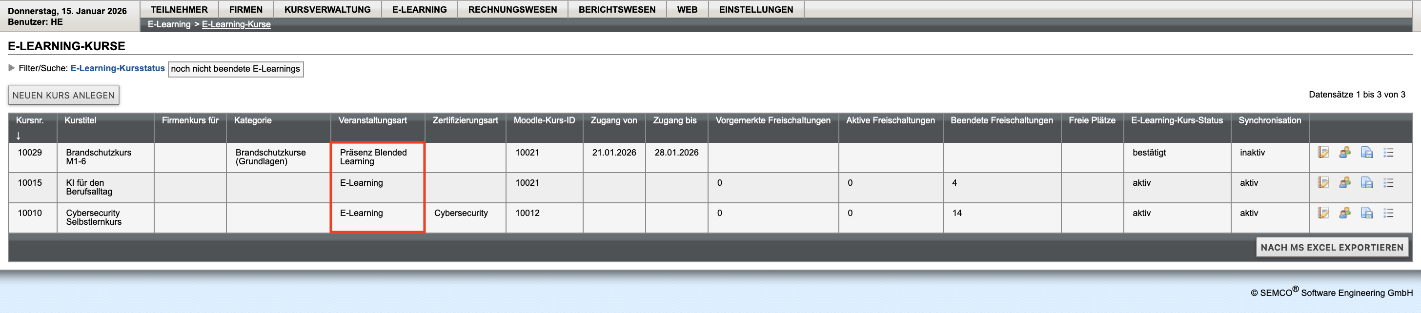 E-Learning-Kurse im Überblick