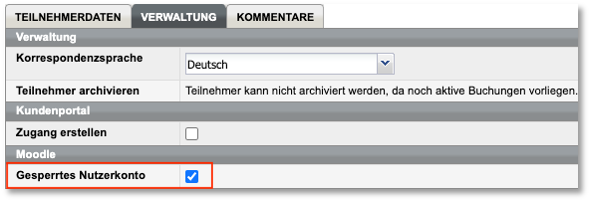 Moodle-Nutzerkonto deaktivieren