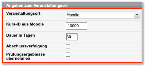 Kursformular Seite 2 beim Anlegen eines Selbstlernkurses