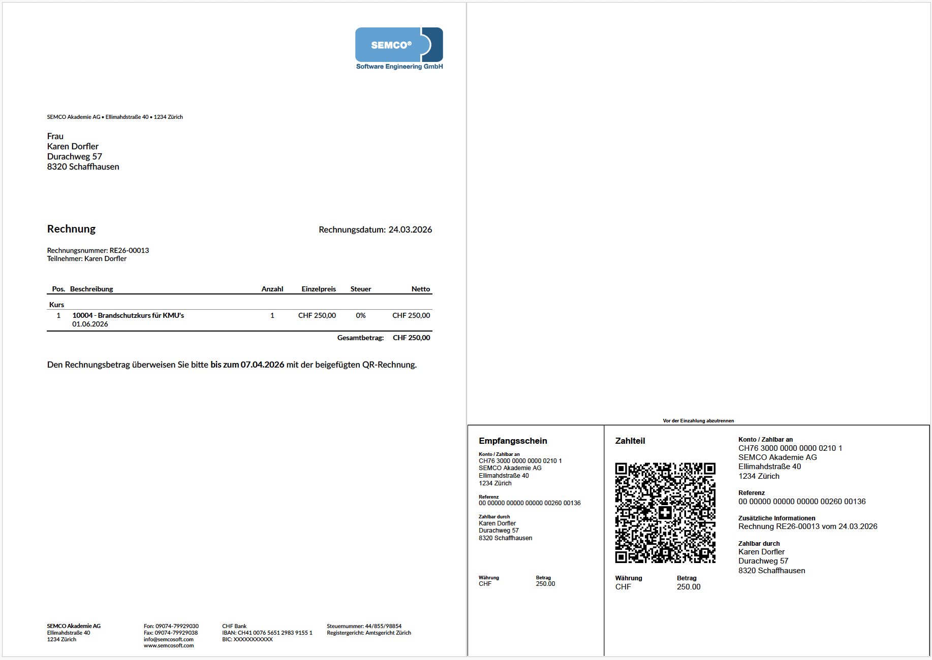 QR-Firmenrechnung (Schweiz/Liechtenstein)