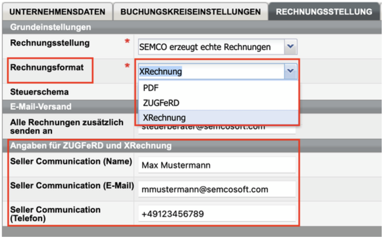 Angaben in den Unternehmensdaten