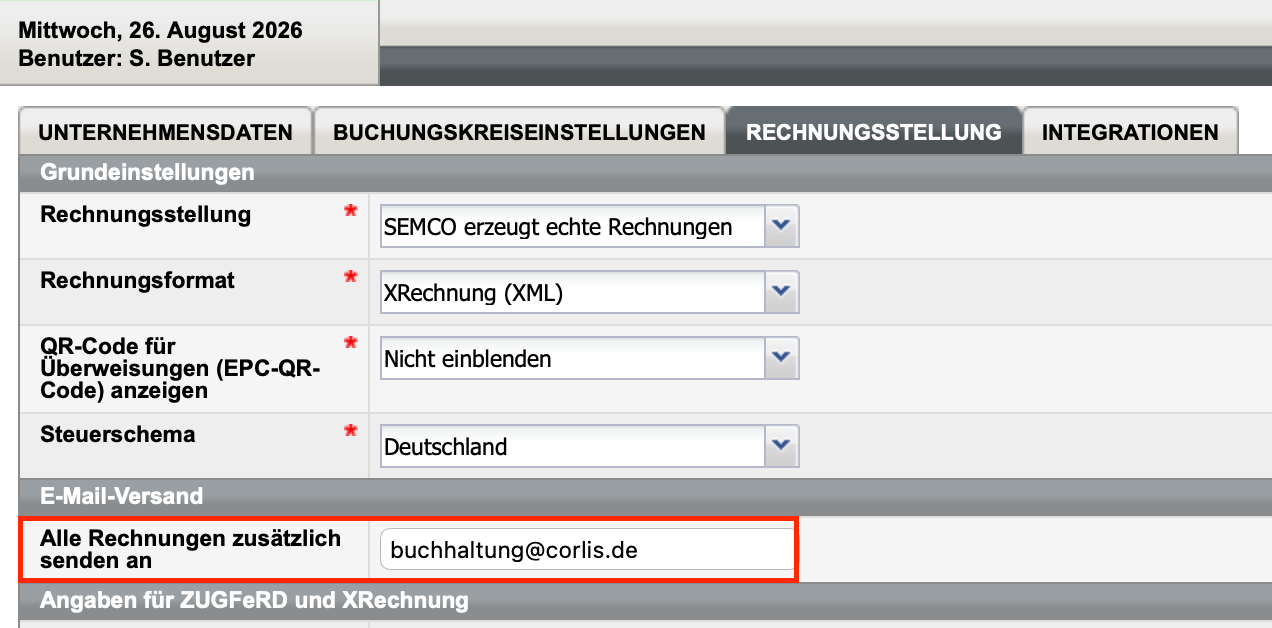 XRechnung zusätzlich als PDF (ZUGFeRD) versenden