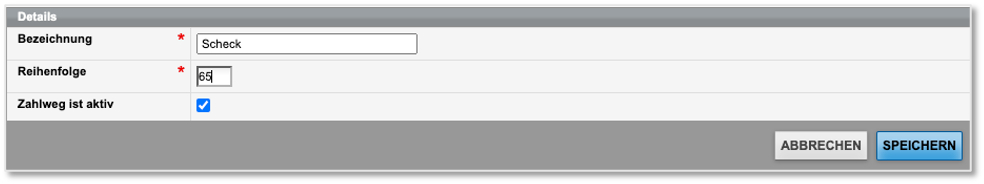 Formular zum Definieren eines neuen Zahlwegs